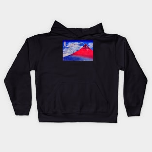 "South Wind, Clear Sky" also known as Red Fuji, by Katsushika Hokusai (1830 - 1832) TECHNICOLOR REMASTERED Kids Hoodie